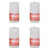 Bolsius Rustik&aacute;lne valcov&eacute; sviečky Shine 4 ks 130x68mm, oblakovo biele