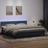 vidaXL Posteľn&yacute; r&aacute;m boxspring s matracom a LED tmavosiv&yacute; 180x210 cm zamat