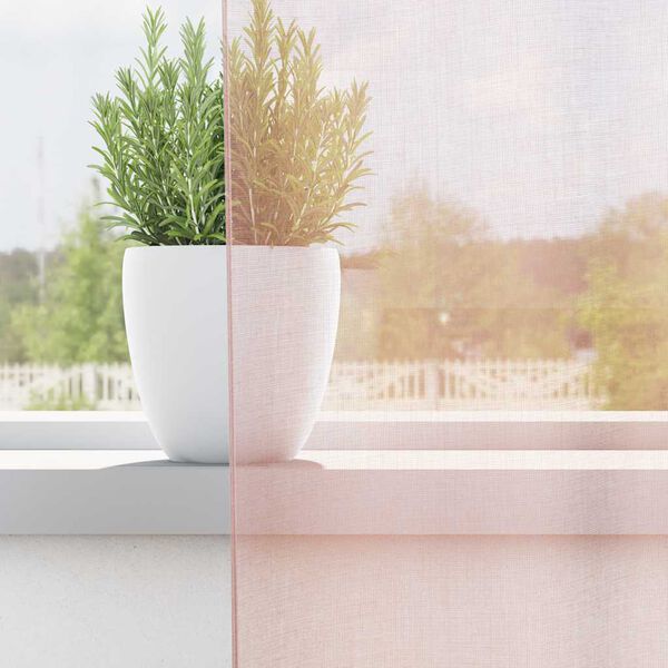 vidaXL Voile z&aacute;clony s vreckami na tyče, 2 ks, svetloružov&eacute;