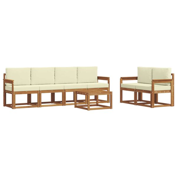 vidaXL Z&aacute;hradn&aacute; s&uacute;prava gaučov s vank&uacute;&scaron;om 7 pcs Pr&iacute;rodn&aacute; a kr&eacute;mov&aacute;