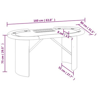 vidaXL Pokrový stôl pre 10 hráčov so zásobníkom zelený 160x80x75 cm