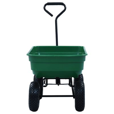 vidaXL Záhradný vyklápací ručný vozík zelený 300 kg 75 l