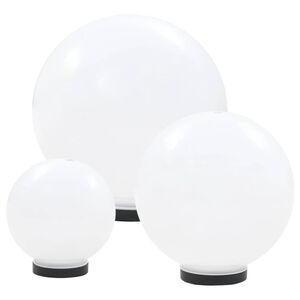 vidaXL Sada LED l&aacute;mp v tvare gule 3 ks 20/30/40 cm PMMA