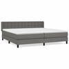 vidaXL Boxspring posteľ s matracom siv&aacute; 200x200 cm umel&aacute; koža