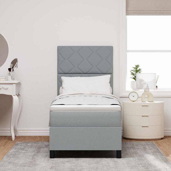 vidaXL Posteľ s pružinov&yacute;m r&aacute;mom Svetlosiv&aacute; 80 x 200 cm l&aacute;tka