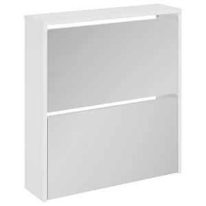 vidaXL Botn&iacute;k so zrkadlom 2-poschodov&yacute; leskl&yacute; biely 63x17x67 cm
