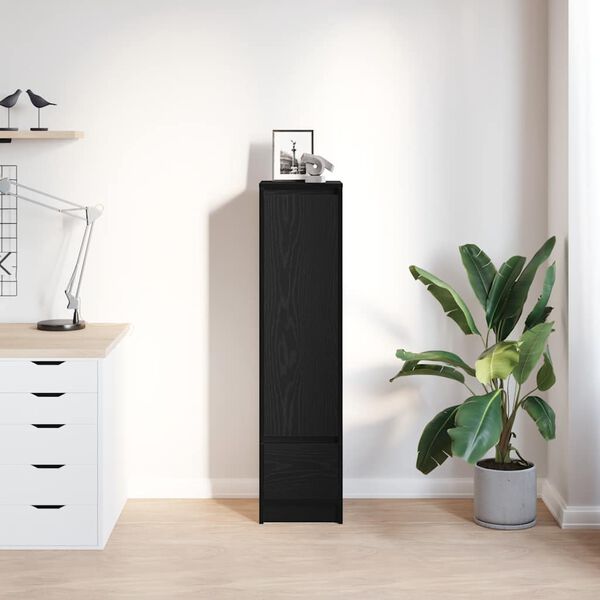 vidaXL Highboard Black Oak 29,5x34x119,5 cm Engineered Wood