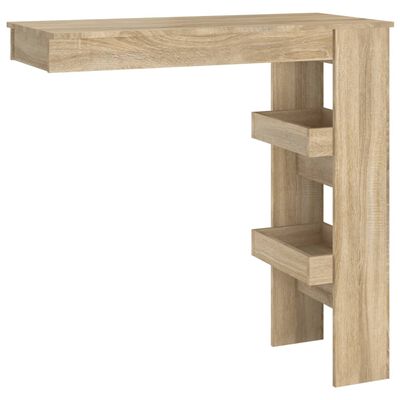 vidaXL Nástenný barový stôl sonoma 102x45x103,5 cm spracované drevo