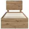 vidaXL R&aacute;m postele s čelnou doskou Remeseln&iacute;cky dub 90 x 200 cm
