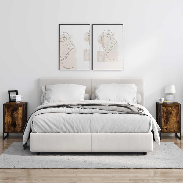 vidaXL Nočn&yacute; stol&iacute;k Dymov&aacute; dub 39,5 x 30 x 50 cm Kompozitn&eacute; drevo