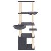 vidaXL Škrabadlo pre mačky so sisalovými stĺpikmi tmavosivé 147 cm