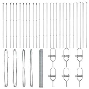 vidaXL Stĺp na plot. Strieborn&aacute;