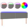 vidaXL Čelo postele s LED tmavosiv&eacute; 160x5x78/88 cm l&aacute;tka