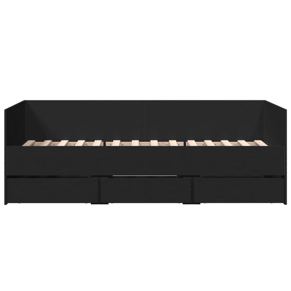 vidaXL V&aacute;ľanda so z&aacute;suvkami bez matraca čierna 75x190 cm