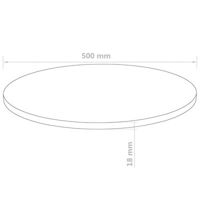 vidaXL Okrúhla stolová doska z drevovlákna 500x18 mm