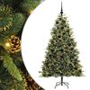 vidaXL Umel&yacute; vianočn&yacute; stromček s pni&scaron;kami Zelen&aacute; 180 cm PVC a PE a kov