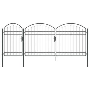 vidaXL Z&aacute;hradn&aacute; br&aacute;na s obl&uacute;kov&yacute;m vrchom ASSEN 400 x 100 cm Oceľ Siv&aacute;