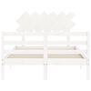 vidaXL Posteľný rám s čelom biely dvojlôžko masívne drevo