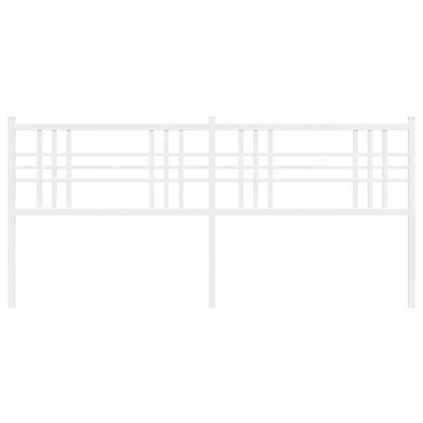 vidaXL Kovové čelo postele, biele 180 cm