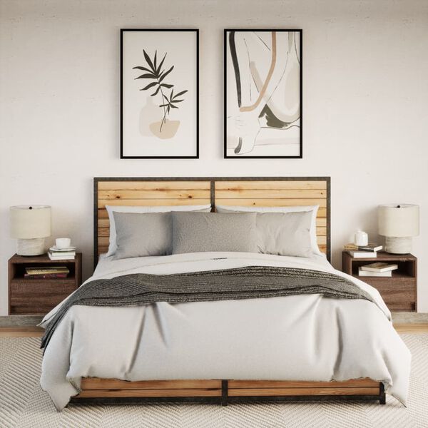 vidaXL N&aacute;stenn&eacute; nočn&eacute; skrinky s LED osvetlen&iacute;m 2 ks hned&yacute; dub