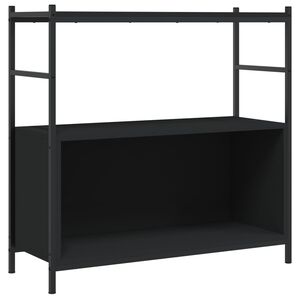 vidaXL Knižnica čierna 80x30x78,5 cm kompozitn&eacute; drevo a železo