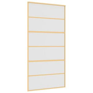 vidaXL Posuvn&eacute; dvere zlat&eacute; 102,5x205 cm matn&eacute; ESG sklo a hlin&iacute;k
