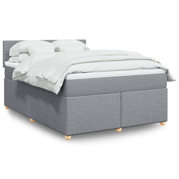 vidaXL Boxspring posteľ s matracom bledosiv&yacute; 140x190 cm l&aacute;tka