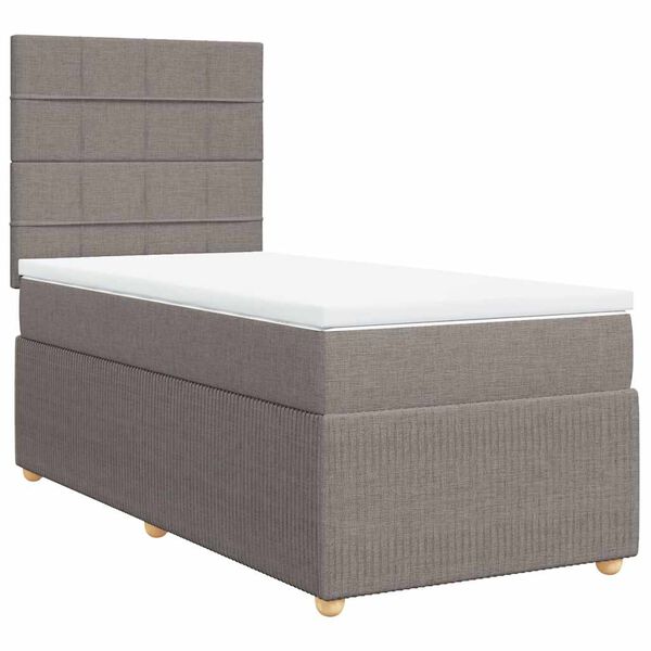 vidaXL Boxspring posteľ s matracom sivohned&yacute; 100x200 cm l&aacute;tka