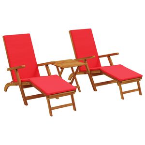 vidaXL Skladac&iacute; a polohovateľn&yacute; slnečn&iacute;k 3 pcs Červen&aacute;