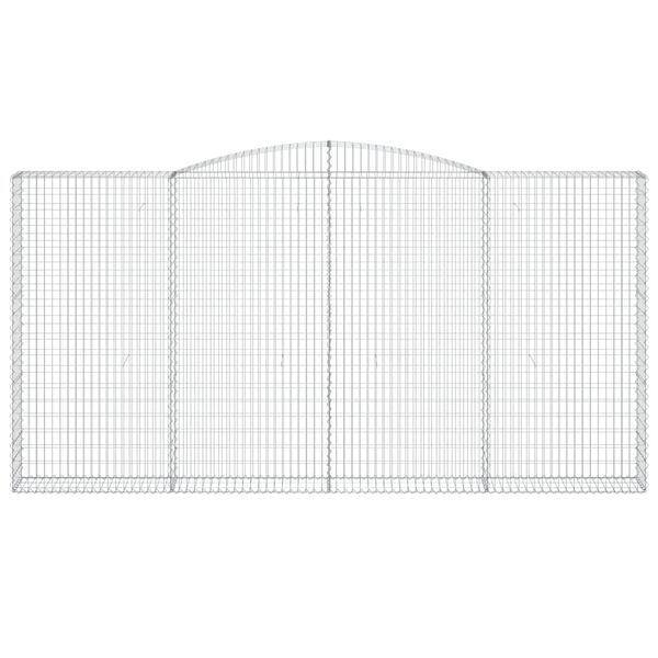 vidaXL Obl&uacute;kov&yacute; gabionov&yacute; k&ocirc;&scaron; 9 ks 400x30x200/220cm pozinkovan&eacute; železo