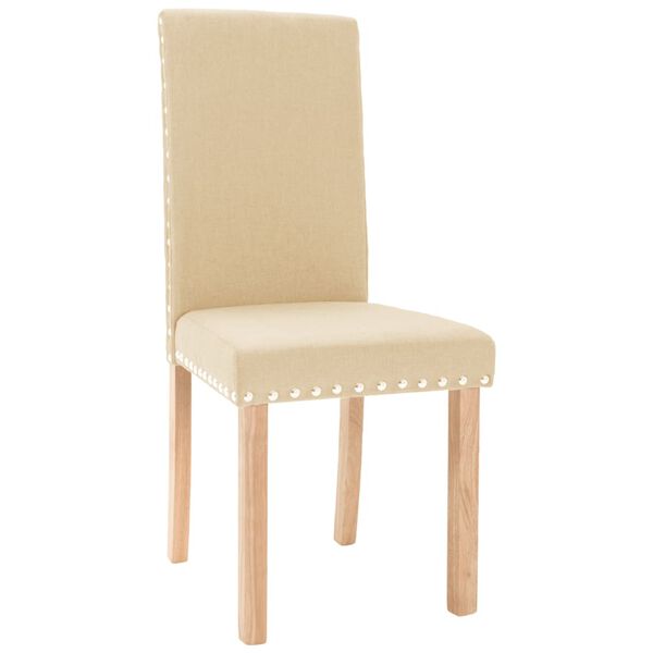 vidaXL Jed&aacute;lensk&eacute; stoličky 4 ks, kr&eacute;mov&eacute;, l&aacute;tka