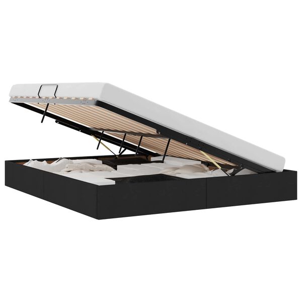vidaXL &Uacute;ložn&aacute; posteľ s čelnou doskou Čierna 160 x 200 cm l&aacute;tka