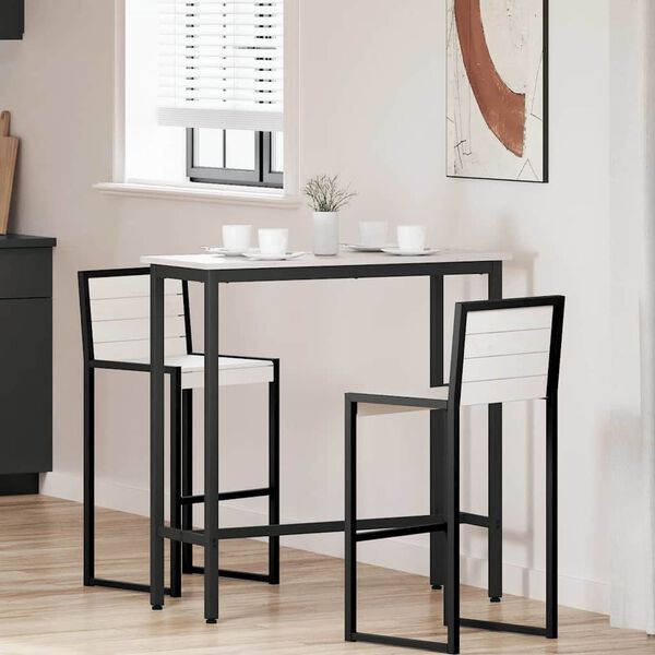 vidaXL st&ocirc;l Biela 100 x 40 x 101 cm Inžinierske drevo a oceľ