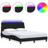 vidaXL R&aacute;m postele s LED bez matraca čierna 140x190 cm l&aacute;tka