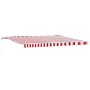 vidaXL Sklopn&aacute; mark&iacute;za Červen&aacute; a Biela 450 &times; 350 cm Tkanina a hlin&iacute;k