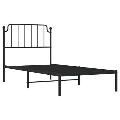 vidaXL Kovový rám postele s čelom čierny 90x190 cm