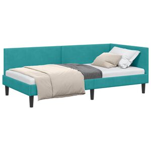 vidaXL Rohov&yacute; r&aacute;m postele Tyrkysov&aacute; 80 cm x 200 cm Zamat
