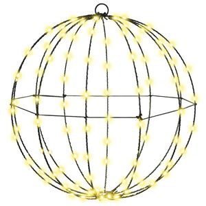 vidaXL Lopta Tepl&aacute; biela 40 x 40 x 42 cm Kov 120 LED