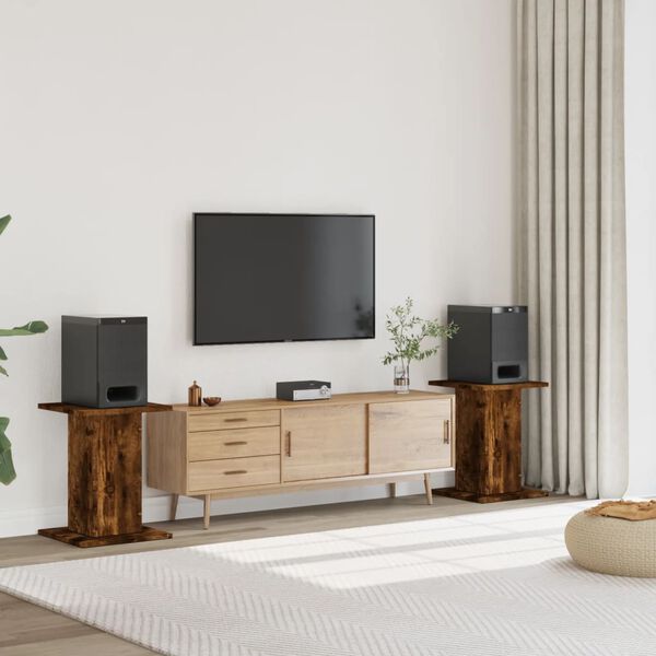 vidaXL Stojany na reproduktor 2ks dymov&yacute; dub 30x30x60 cm kompoz. drevo