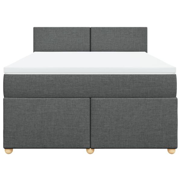 vidaXL Boxspring posteľ s matracom tmavosiv&aacute; 140x200 cm l&aacute;tka