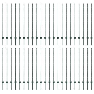 vidaXL Stĺp na plot. 44 pcs Zelen&aacute; 180 cm Oceľ
