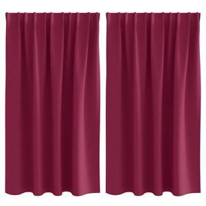 vidaXL Z&aacute;clony na zatemnenie s kr&uacute;žkami 2 ks V&iacute;no červen&eacute; 140 x 140 cm