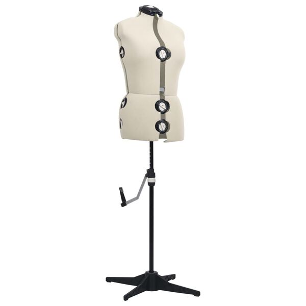 vidaXL Nastaviteľná figurína na šaty pre ženy krémová veľkosť M 40-46