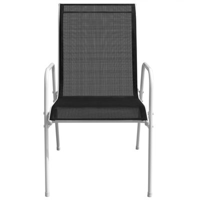 vidaXL Stohovateľné záhradné stoličky 2 ks čierne oceľ a textilén