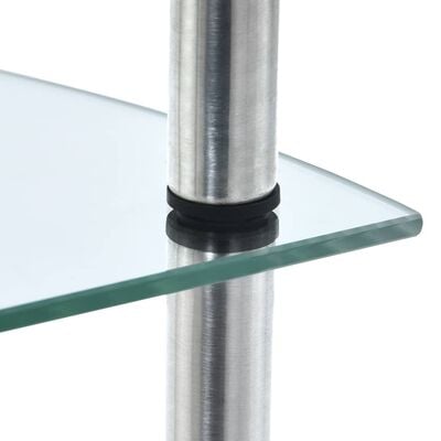 vidaXL Regál s 3 policami, priehľadný 30x30x67 cm, tvrdené sklo