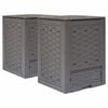 vidaXL Z&aacute;hradn&eacute; kompost&eacute;ry 2 ks, hned&eacute; 60x60x83 cm, 600 l, plast ratan