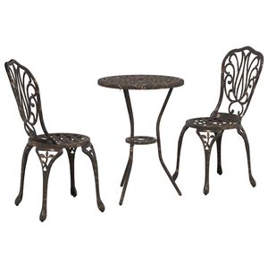 vidaXL Z&aacute;hradn&yacute; bistro set 3 ks Bronzov&aacute; Hlin&iacute;k
