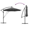 vidaXL Kantileverový banánový parasol Antracit 294 x 294 x 248 cm