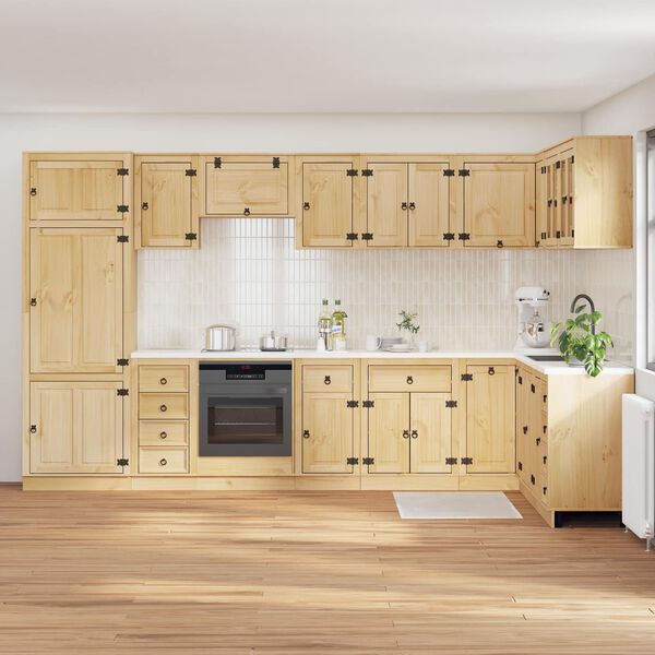 vidaXL Skrinkov&yacute; SKI 14 pcs Medov&aacute; Hned&aacute; Mas&iacute;vne borovicov&eacute; drevo