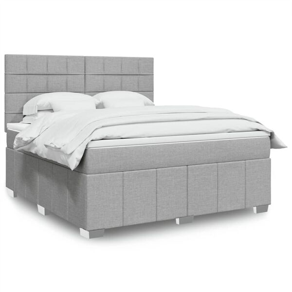 vidaXL Boxspring posteľ s matracom bledosiv&aacute; 180x200 cm l&aacute;tka